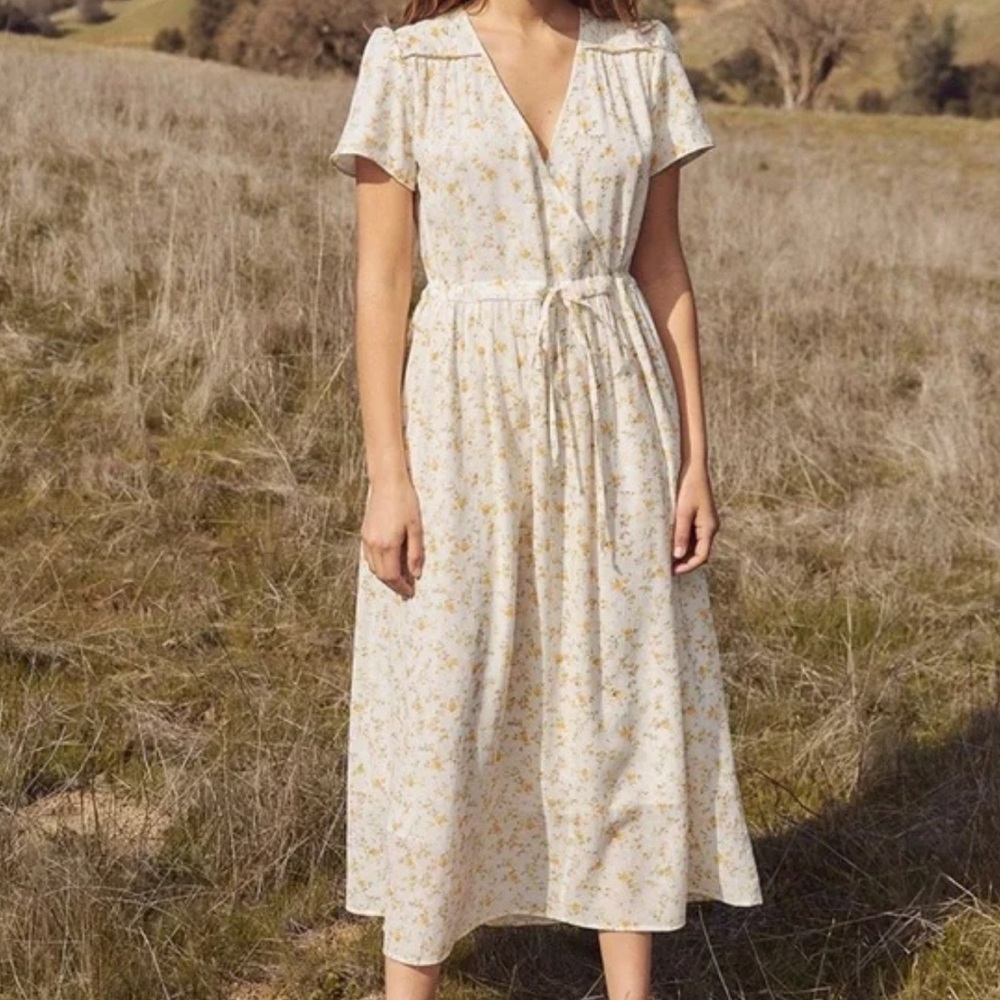 Christy Dawn classic Dawn Dress, size medium, yellow floral